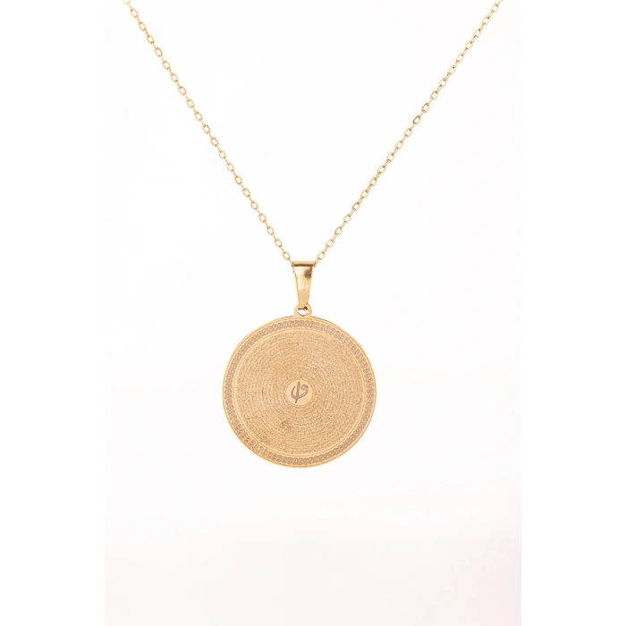 Altın Renk Yasin-i Şerif Çelik Kolye Paslanmaz Zincir Kararmaz