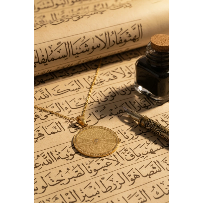 Altın Renk Yasin-i Şerif Çelik Kolye Paslanmaz Zincir Kararmaz