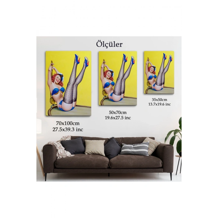 Amerikalı Güzel Kadın Çizgi Roman Kapağı Duvar Tablosu-6231