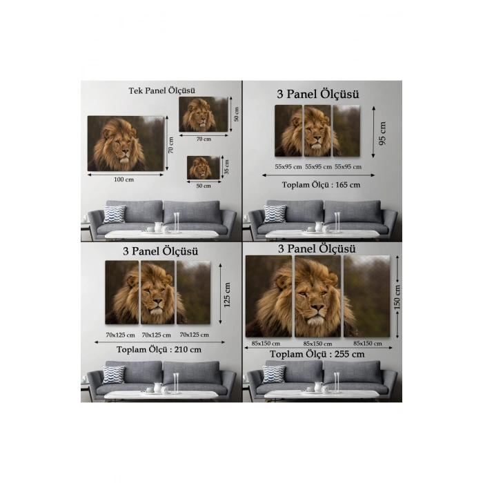 Aslan Dekoratif Kanvas Tablo 1159