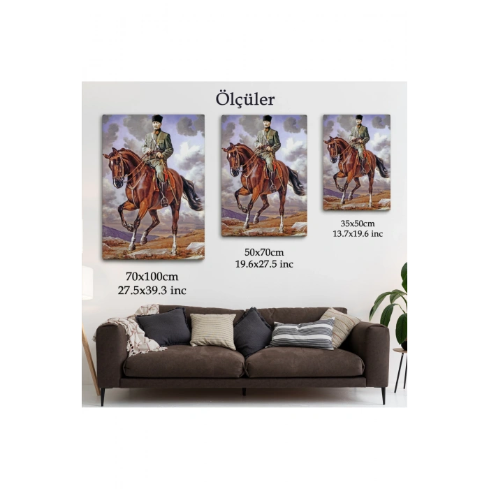 At Üstündeki Mustafa Kemal Atatürk Duvar Tablosu-6462