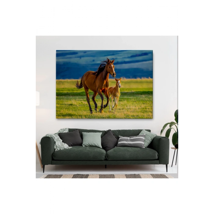 At ve Tay Manzaralı Dekoratif Kanvas Tablo 1173