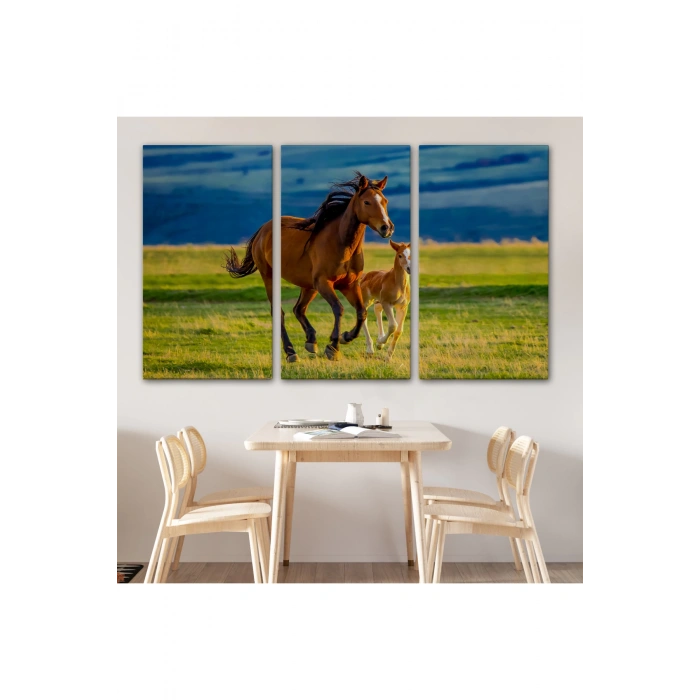 At ve Tay Manzaralı Dekoratif Kanvas Tablo 1173