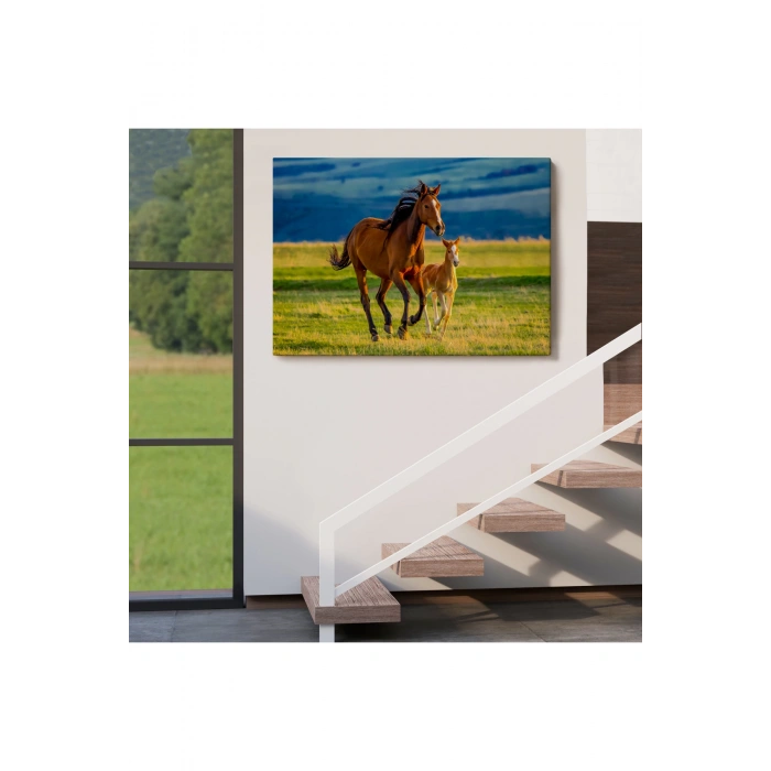 At ve Tay Manzaralı Dekoratif Kanvas Tablo 1173