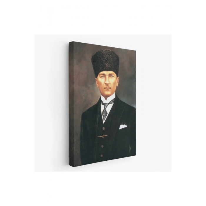 Atatürk Portre Tablosu Mustafa Kemal Atatürk Dikdörtgen Dekoratif Kanvas Tablo-CÖ-65