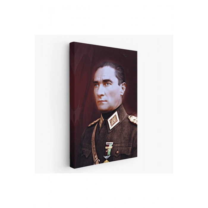 Atatürk Portre Tablosu Mustafa Kemal Atatürk Dikdörtgen Dekoratif Kanvas Tablo-CP-67