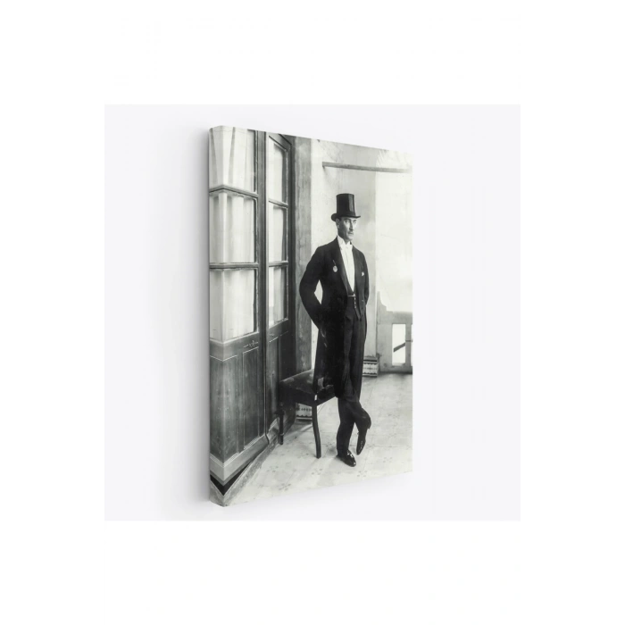 Atatürk Portre Tablosu Mustafa Kemal Atatürk Dikdörtgen Dekoratif Kanvas Tablo-CT-72