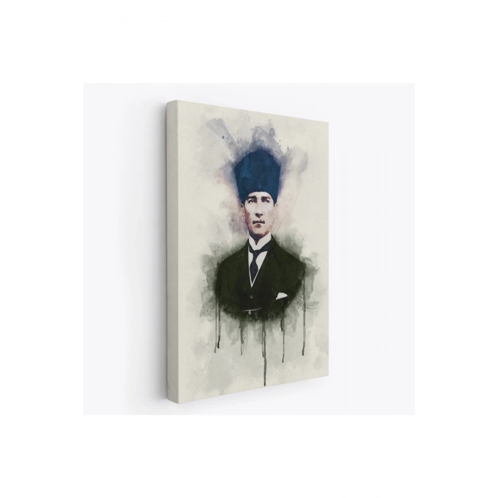 Atatürk Portre Tablosu Mustafa Kemal Atatürk Dikdörtgen Dekoratif Kanvas Tablo-CZ-77