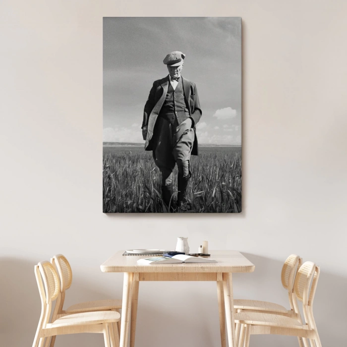Atatürk Portre Tablosu Mustafa Kemal Atatürk Dikdörtgen Dekoratif Kanvas Tablo-FC-127