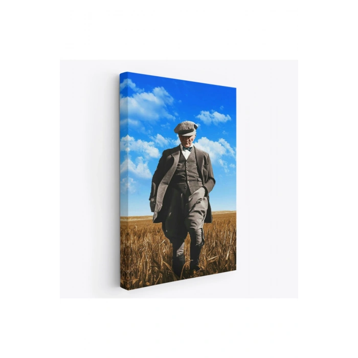 Atatürk Portre Tablosu Mustafa Kemal Atatürk Dikdörtgen Dekoratif Kanvas Tablo-FE-129