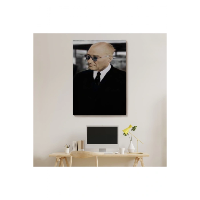 Atatürk Portre Tablosu Mustafa Kemal Atatürk Dikdörtgen Dekoratif Kanvas Tablo-FF-130