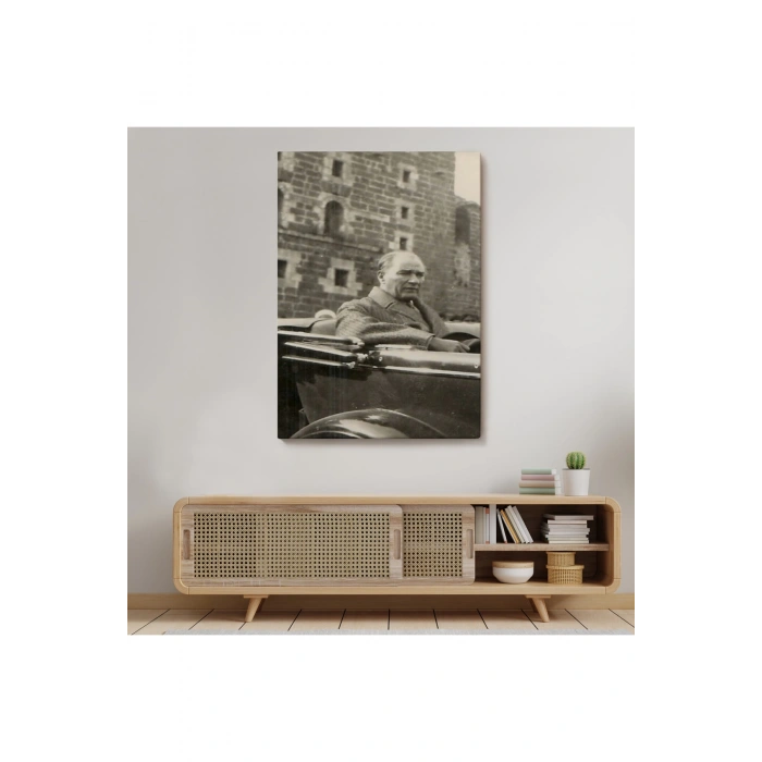 Atatürk Portre Tablosu Mustafa Kemal Atatürk Dikdörtgen Dekoratif Kanvas Tablo-FJ-134