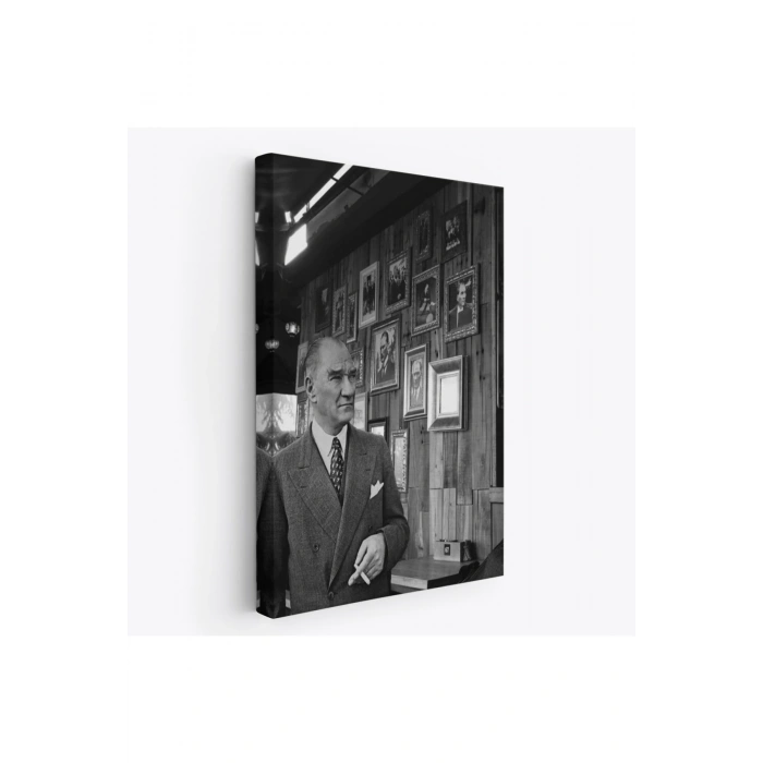 Atatürk Portre Tablosu Mustafa Kemal Atatürk Dikdörtgen Dekoratif Kanvas Tablo-FK-135