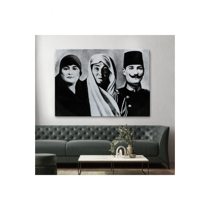 Atatürk Portre Tablosu Mustafa Kemal Atatürk Dikdörtgen Dekoratif Kanvas Tablo-FL-136