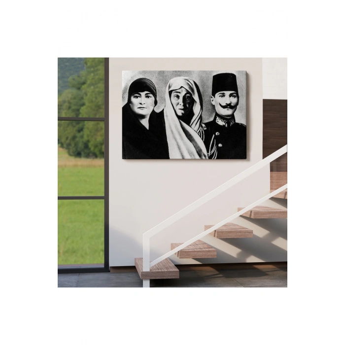 Atatürk Portre Tablosu Mustafa Kemal Atatürk Dikdörtgen Dekoratif Kanvas Tablo-FL-136