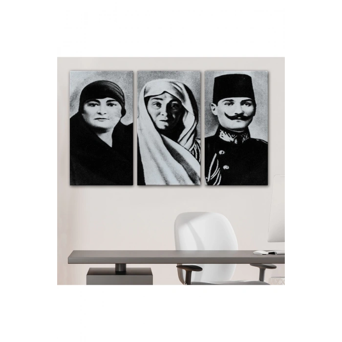 Atatürk Portre Tablosu Mustafa Kemal Atatürk Dikdörtgen Dekoratif Kanvas Tablo-FL-136