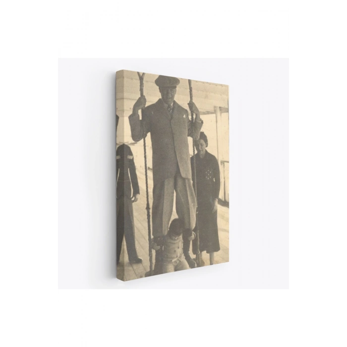 Atatürk Portre Tablosu Mustafa Kemal Atatürk Dikdörtgen Dekoratif Kanvas Tablo-FO-138