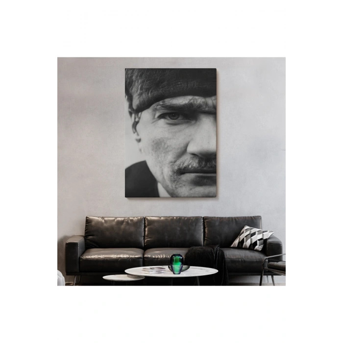 Atatürk Portre Tablosu Mustafa Kemal Atatürk Dikdörtgen Dekoratif Kanvas Tablo-FS-142