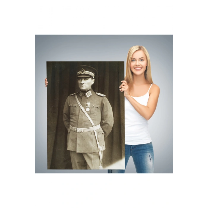 Atatürk Portre Tablosu Türkiye Cumhuriyeti Kurucusu Mustafa Kemal Atatürk Dekoratif Tablo-CU-73