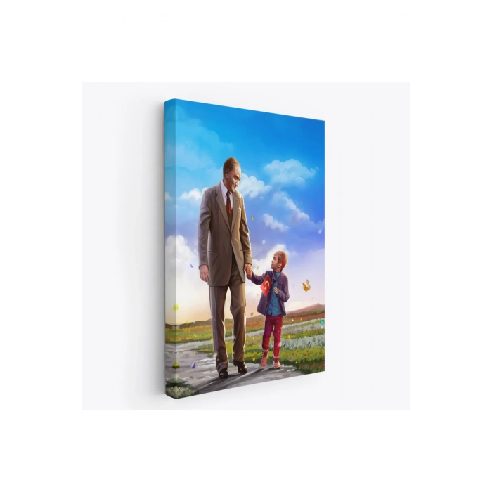 Atatürk ve Çocuk El ele Kanvas Tablo-GA-150