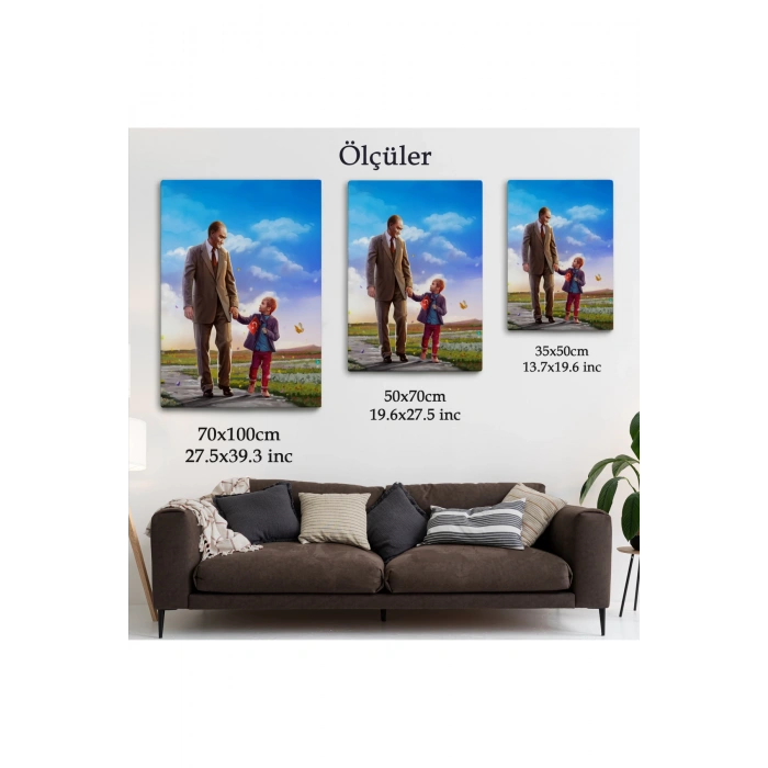 Atatürk ve Çocuk El ele Kanvas Tablo-GA-150