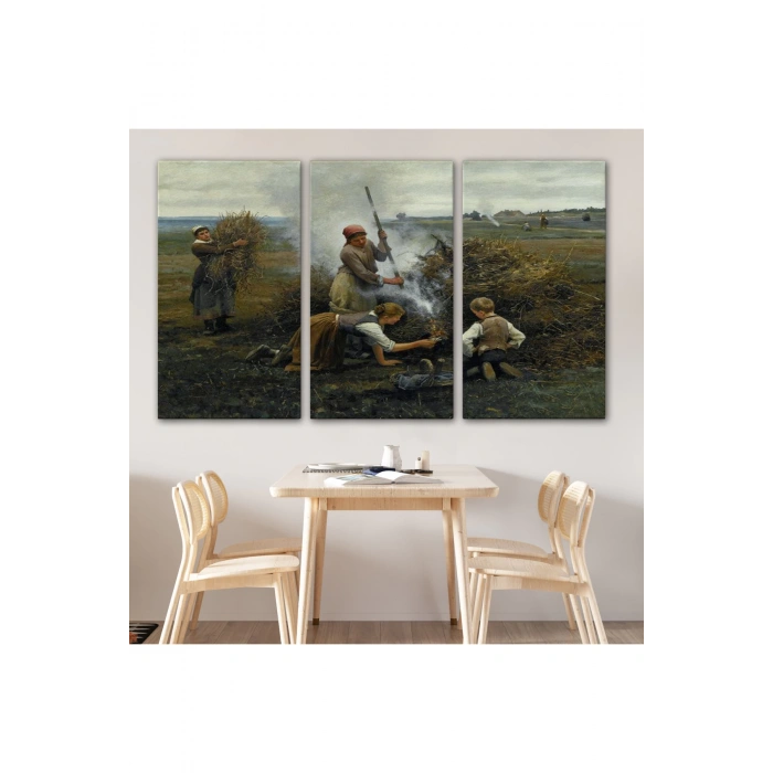 Ateş Yakmaya Çalışan Ukraynalı Köylüler Tablosu-6538