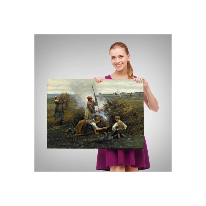 Ateş Yakmaya Çalışan Ukraynalı Köylüler Tablosu-6538