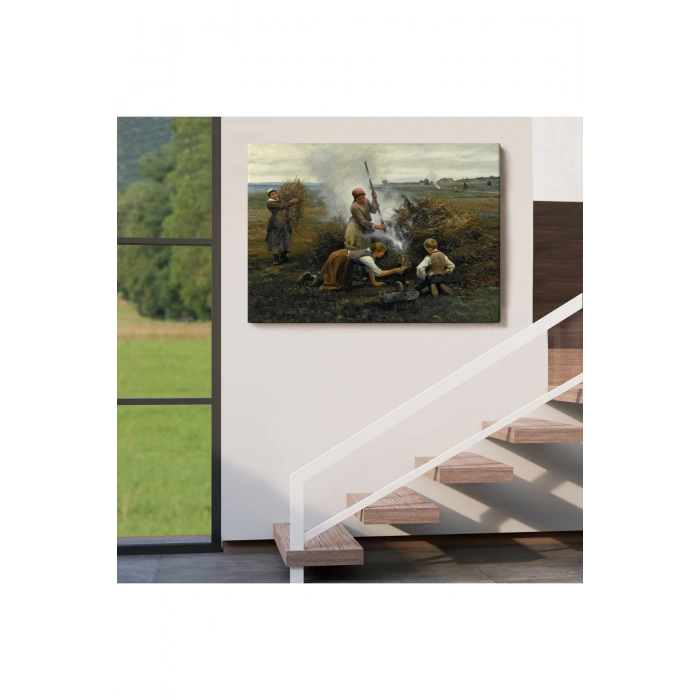 Ateş Yakmaya Çalışan Ukraynalı Köylüler Tablosu-6538