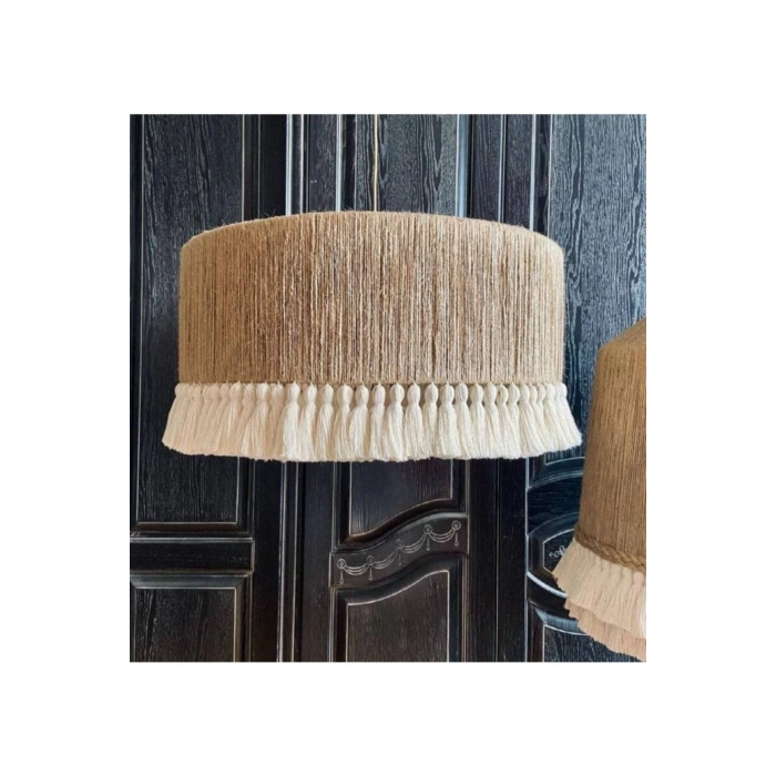 Aydınlatma Bohem Jüt Dolama Makrome Püsküllü Davul Avize