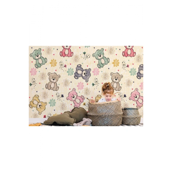 Ayıcık Desenli Duvar Kağıdı-5706