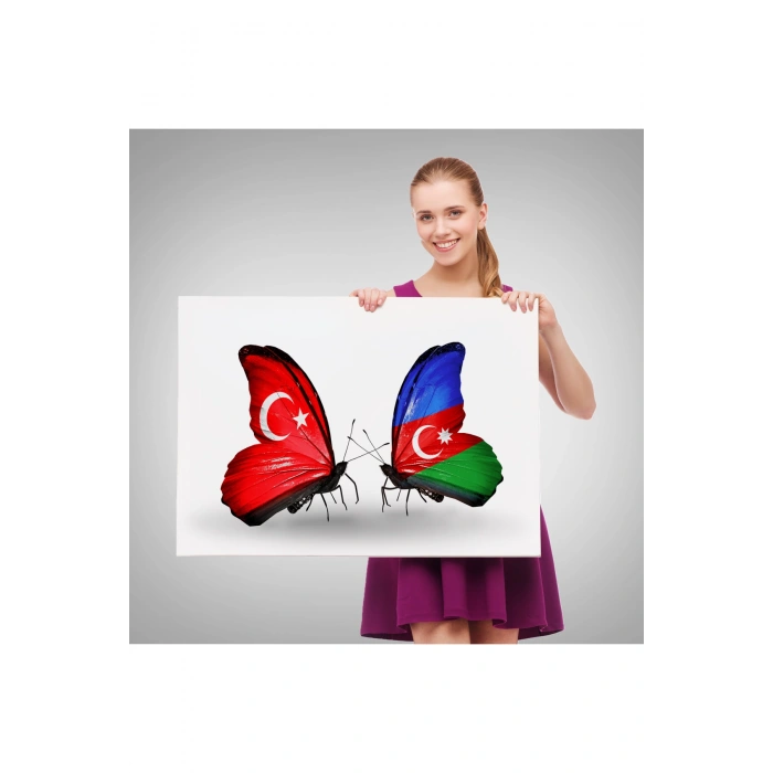 Azerbaycan Türkiye Dekoratif Kanvas Tablo-6501