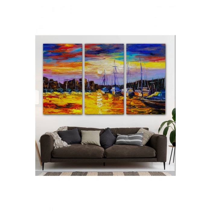 Balıkçı Köyü Kanvas Duvar Tablosu-1188