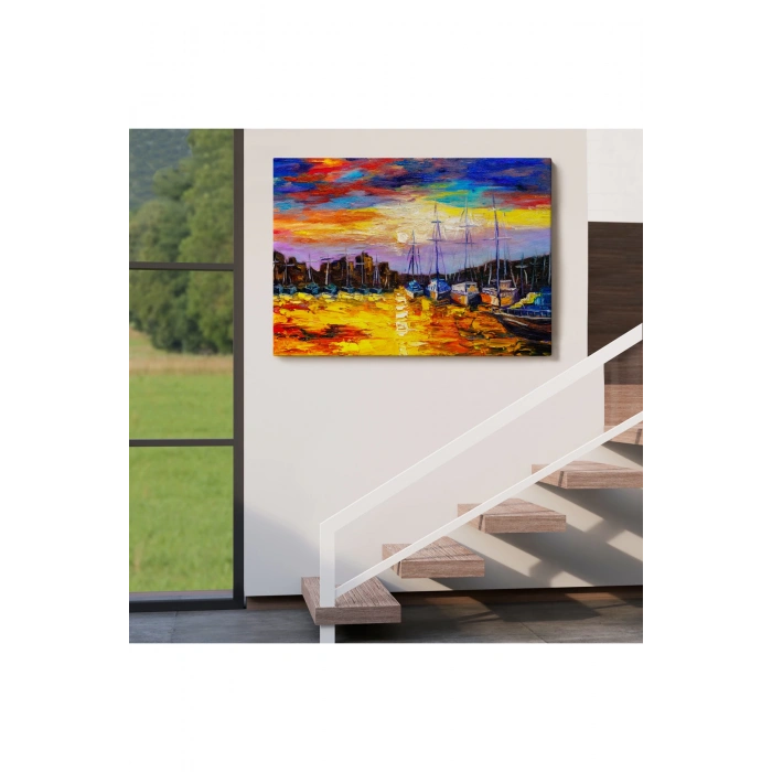 Balıkçı Köyü Kanvas Duvar Tablosu-1188