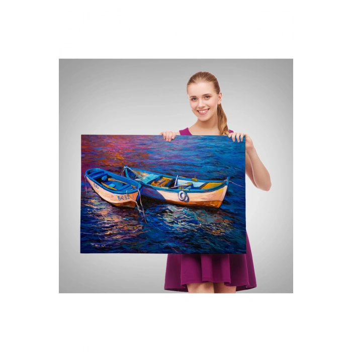 Balıkçı Tekneleri Kanvas Duvar Tablosu-1191