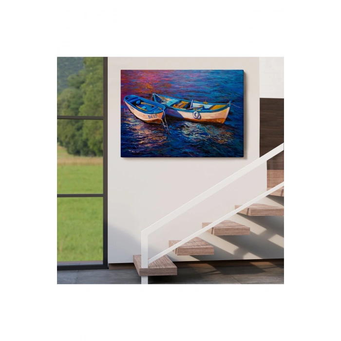 Balıkçı Tekneleri Kanvas Duvar Tablosu-1191
