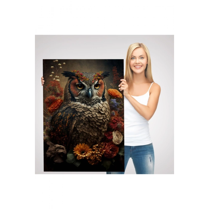 Baykuş Dekoratif Duvar Tablosu-6485