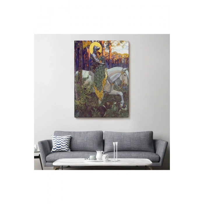 Beyaz At Üzerindeki Prenses ve Prens Tablosu-6268