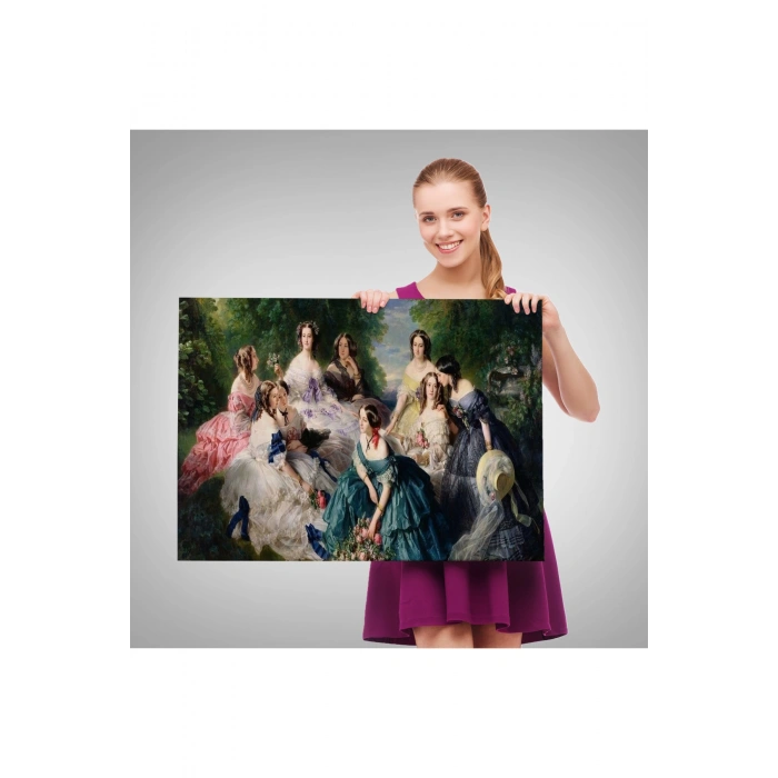 Beyaz Elbiseli Kız Ve Yaz Manzarası Tablosu-6569