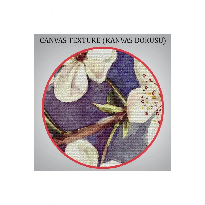 Beyaz Erik Çiçekleri Duvar Tablosu-1234