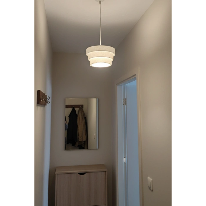 Beyaz Tekli Basamak Avize 3D 25 x 25