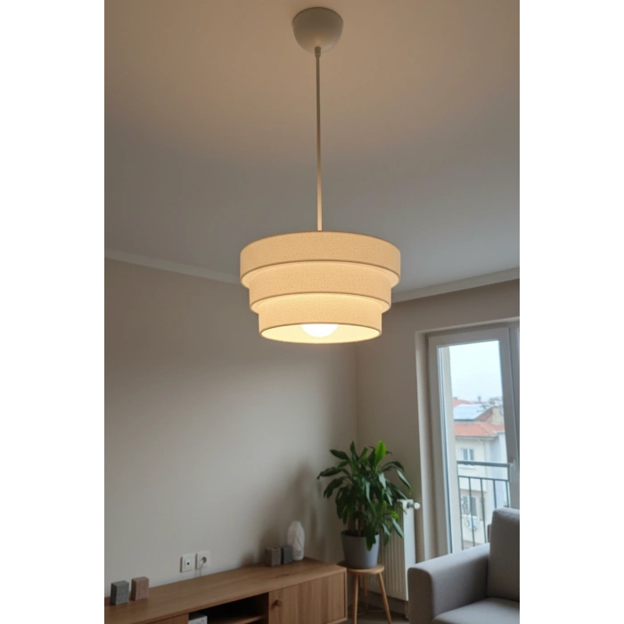 Beyaz Tekli Basamak Avize 3D 25 x 25