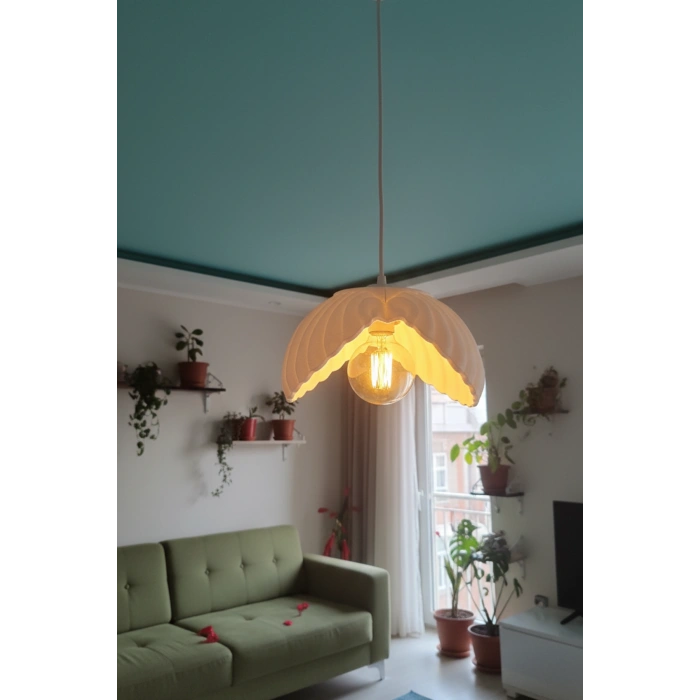 Beyaz Tekli Lotus Avize 24 x 24