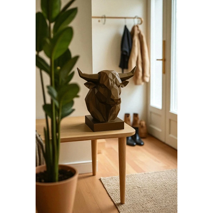 Boğa Büstü Heykel Dekoratif