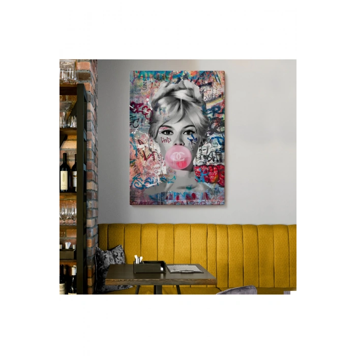 Brigitte Bardot Graffiti Pop Art Duvar Tablosu-6469