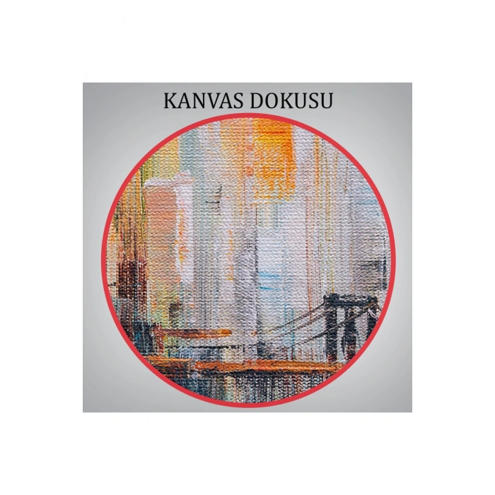 Brooklyn Köprüsü New York Yağlıboya Görünüm Dekoratif Tablo-3744