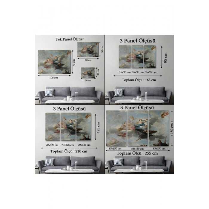 Bulutlaların Üzerindeki Melekler Rönesans Tablosu - Antoine Hoarse Zenith-6582