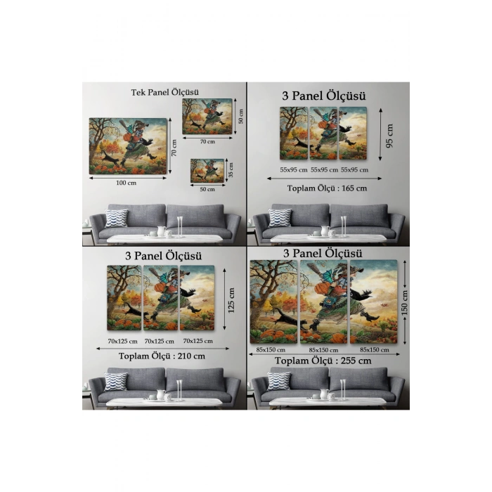 Cadı ve Kedisi Cadılar Bayramı Helloven Duvar Tablosu -6648