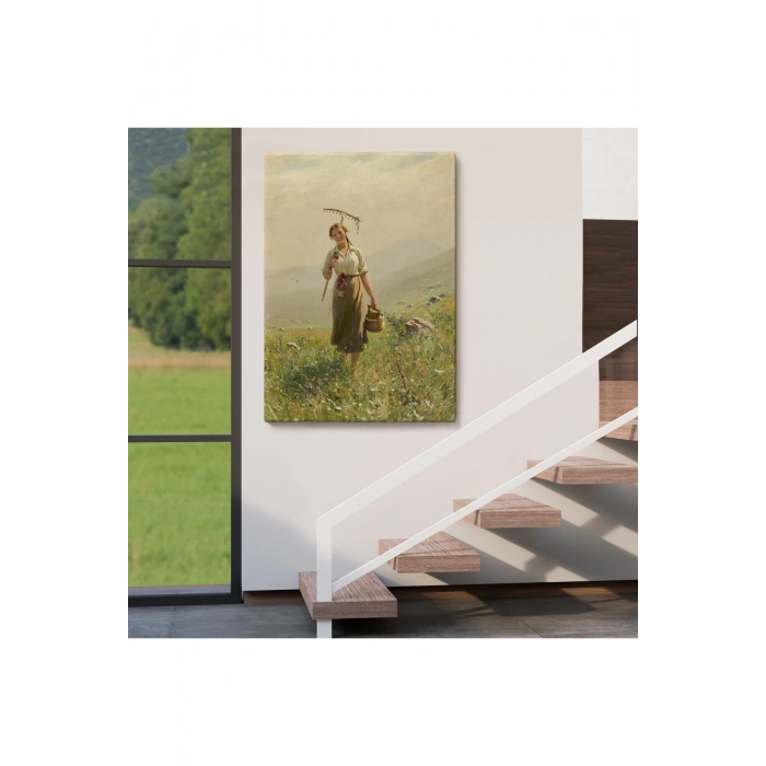 Çayırda Yüreyen Köylü Kızı Duvar Tablosu-6324