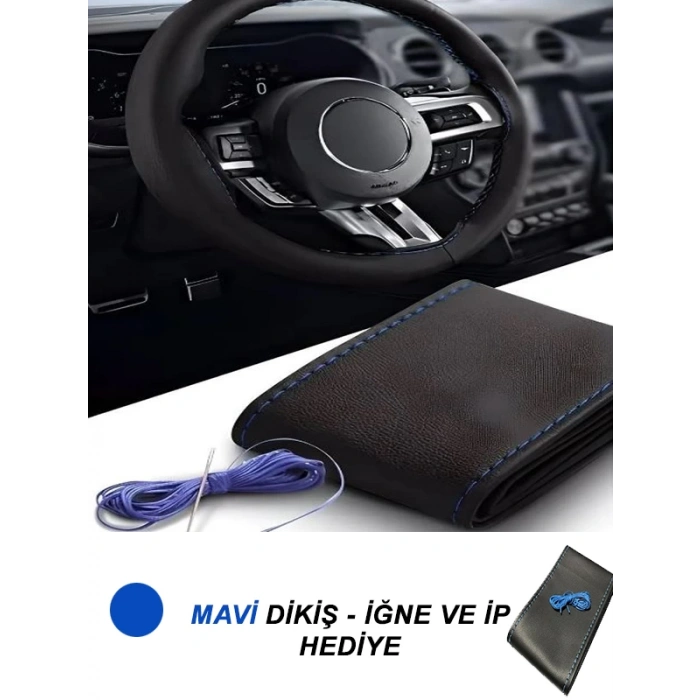 CHEWROLET TRAX  uyumlu oto,araç  direksiyon kılıfı mavi dikiş