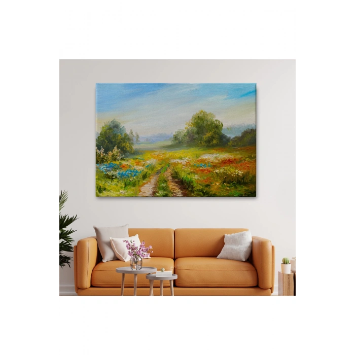 Çiçek Tarlası Yağlıboya Görünümlü Duvar Tablosu-1203